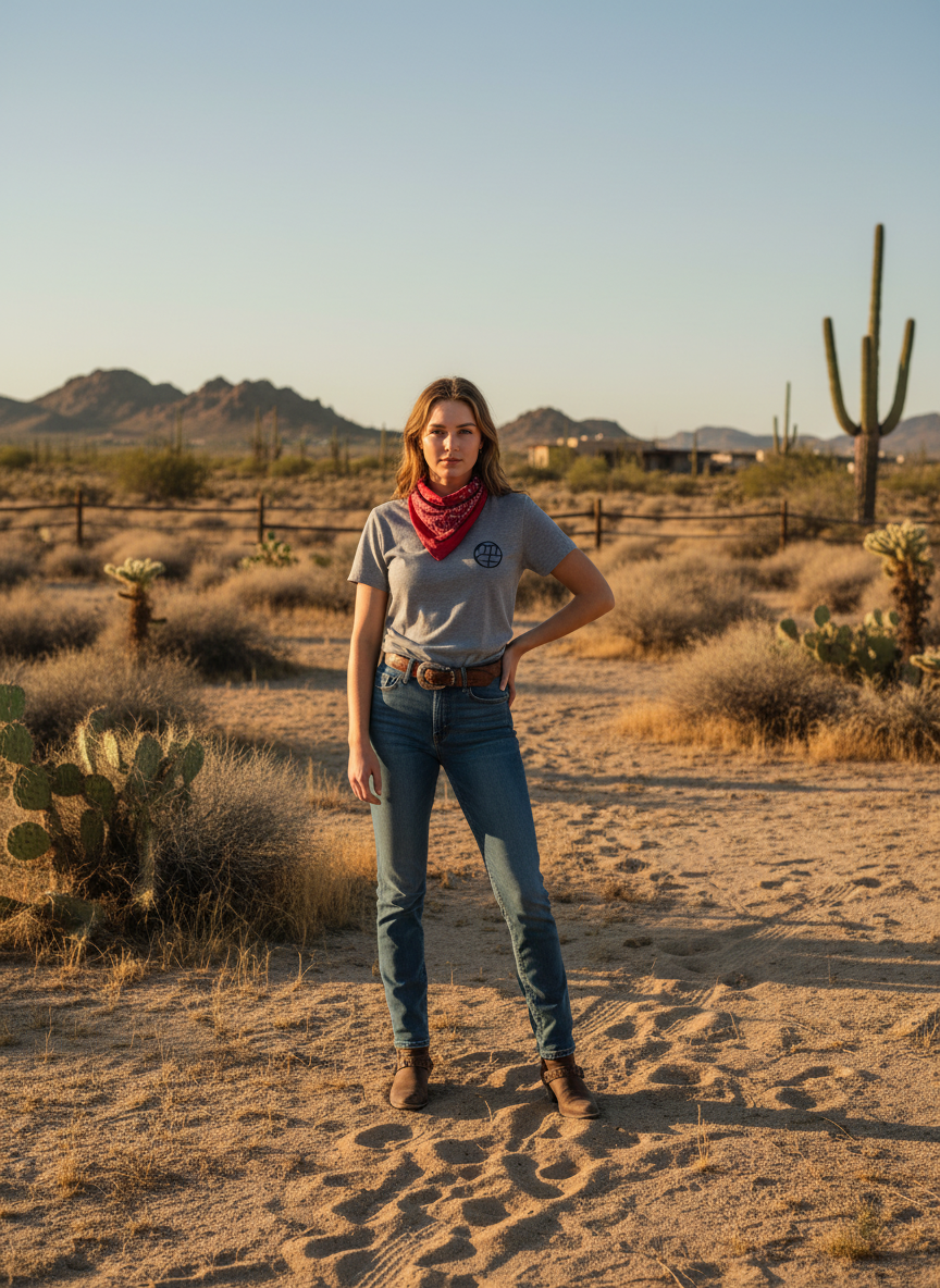 Womens Athletic Grey Logo Vertical Tee