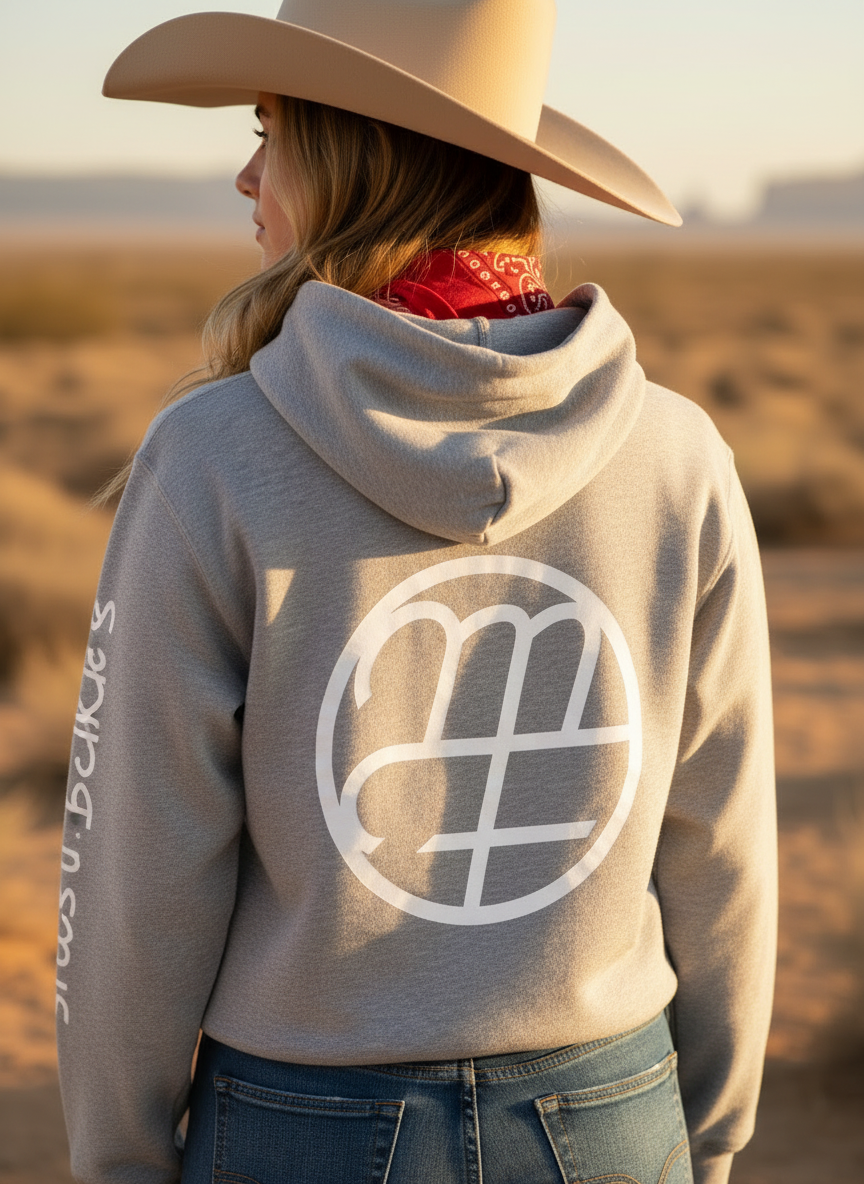 Unisex Athletic Grey with White Logo Hoodie