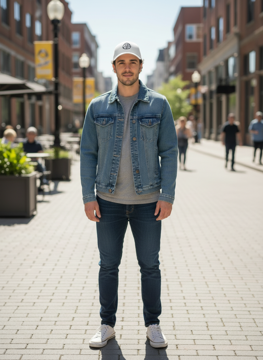 White Classic Baseball Hat, Perforated Back, Adjustable