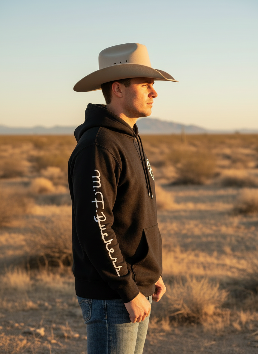 Unisex Vintage Black with white Logo Hoodie