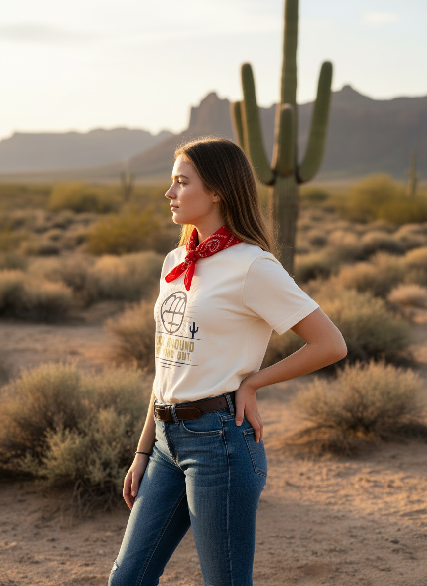 Women's Vintage White Buck Around And Find Out Tee