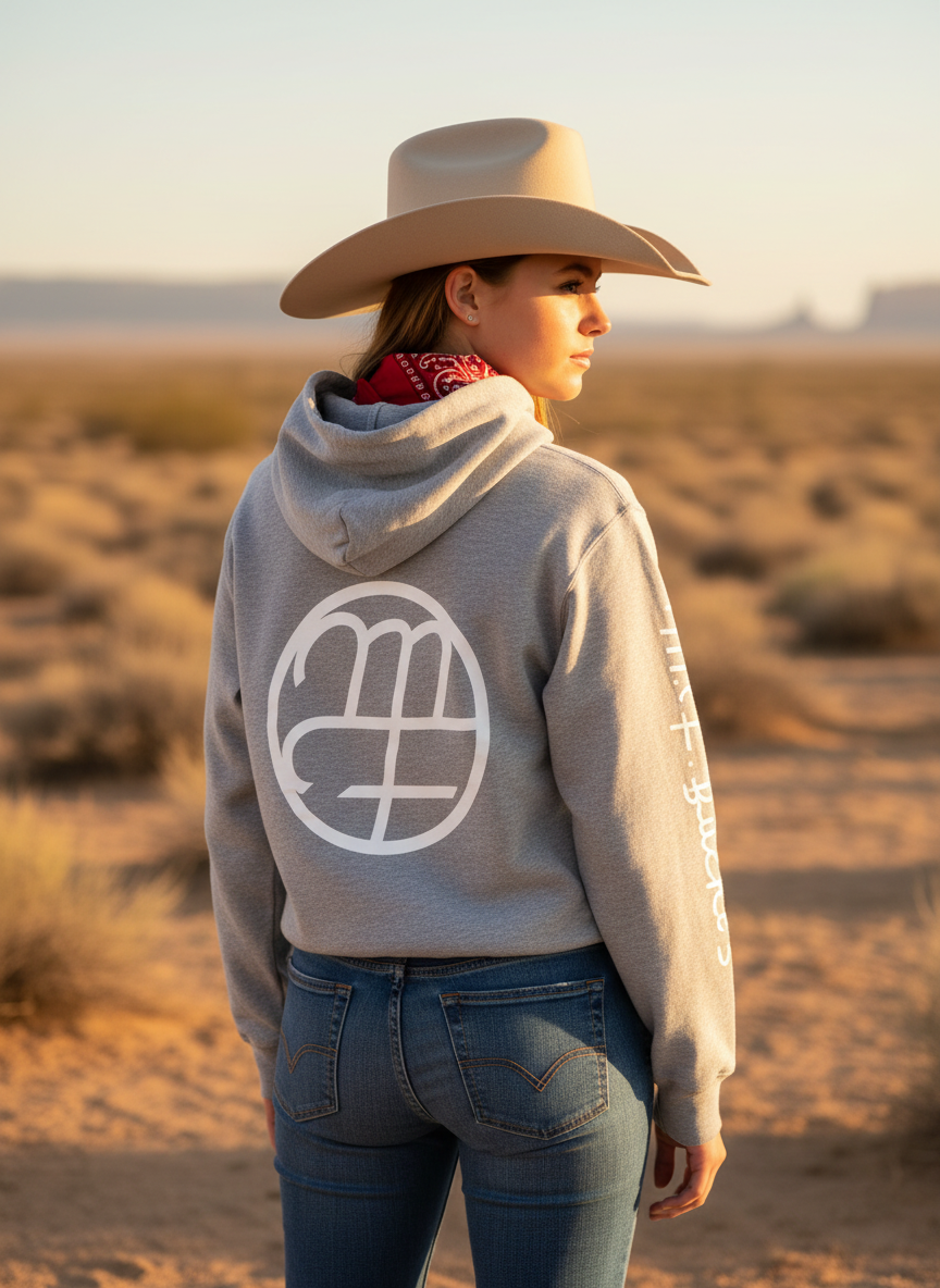 Unisex Athletic Grey with White Logo Hoodie