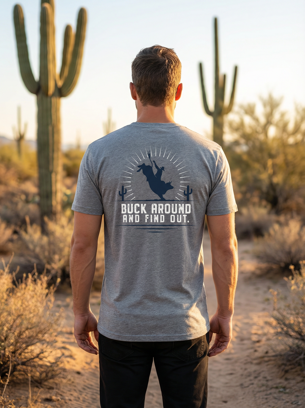 Unisex Aluminum Grey Tee Buck Around And Find Out Tee